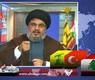 نصرالله يلقي كلمته عبر شاشة ضخمة بثتها قناة المنار