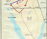 خريطة  تقدم وانسحاب القوات الكويتية  في 5 يونيو 1967