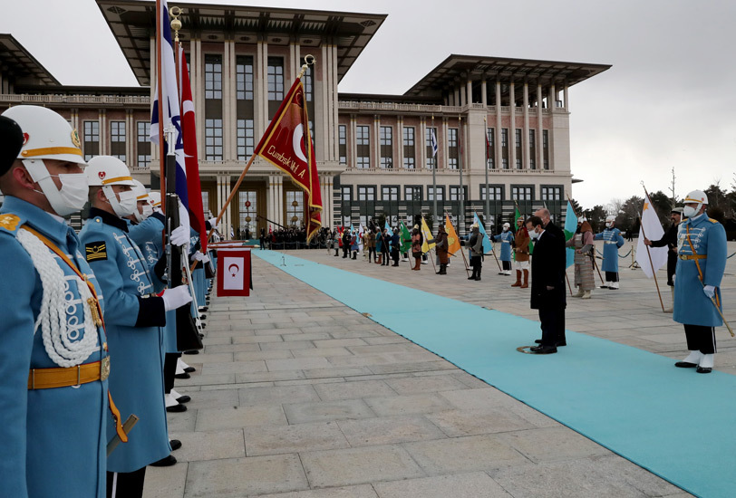 أردوغان يستقبل هرتصوغ بمراسم رسمية في أنقرة